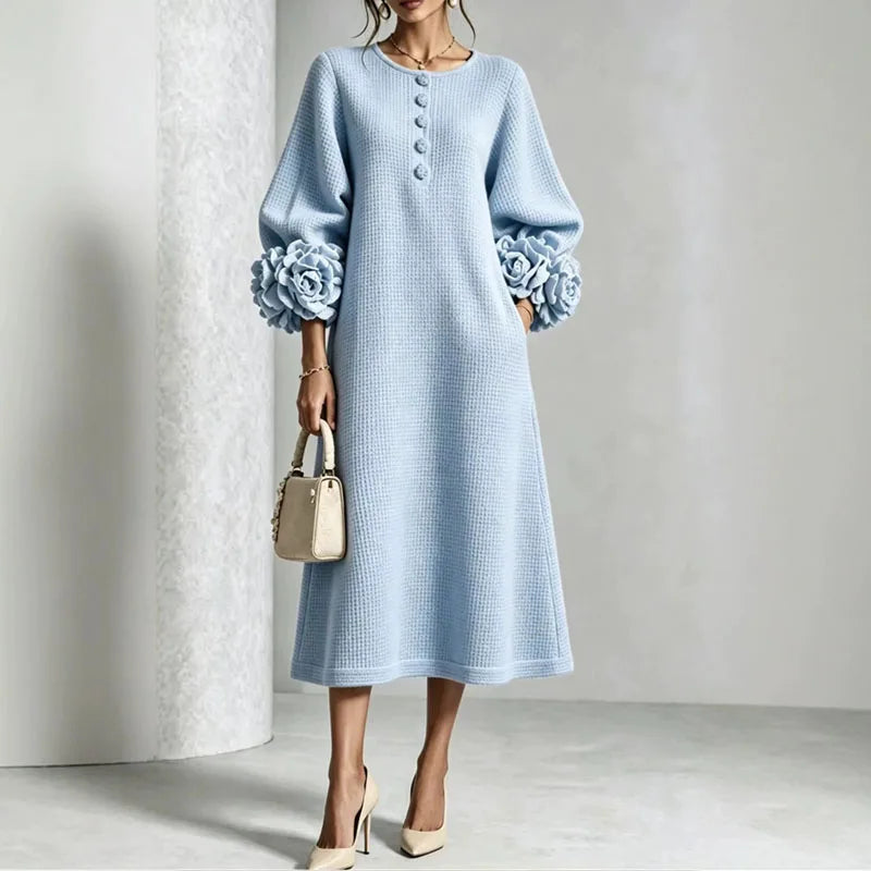 Marielle Button Front Knit Midi Dress