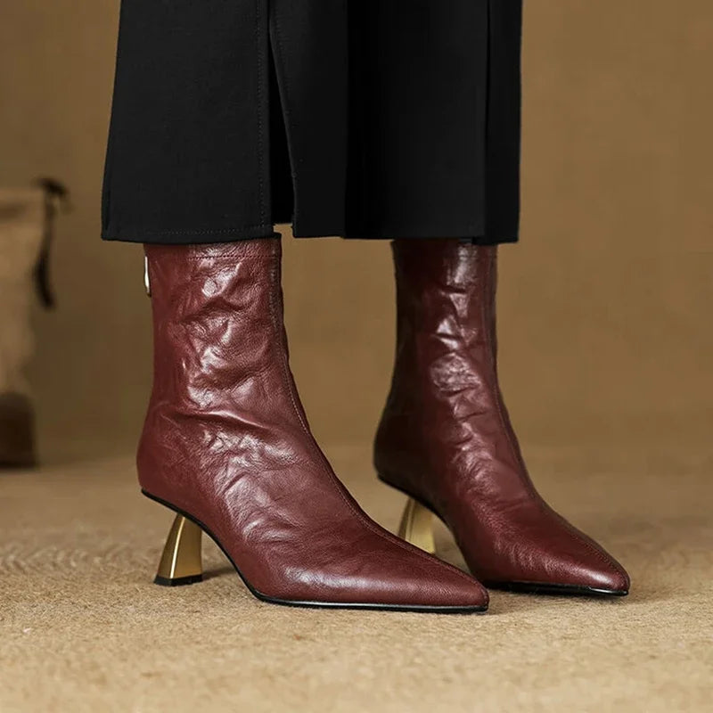 Andrea Genuine Leather Ankle Boots