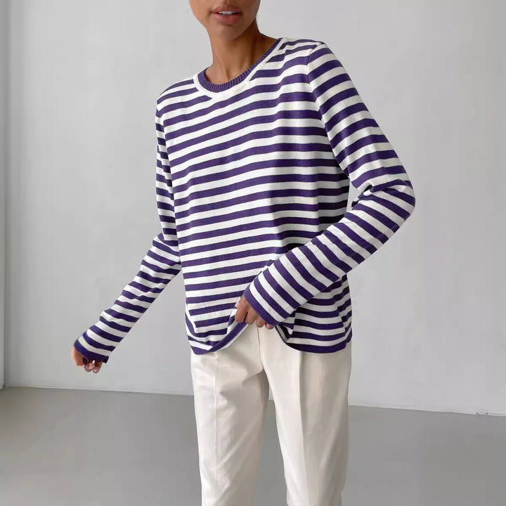 Marielle Striped Crew Sweater