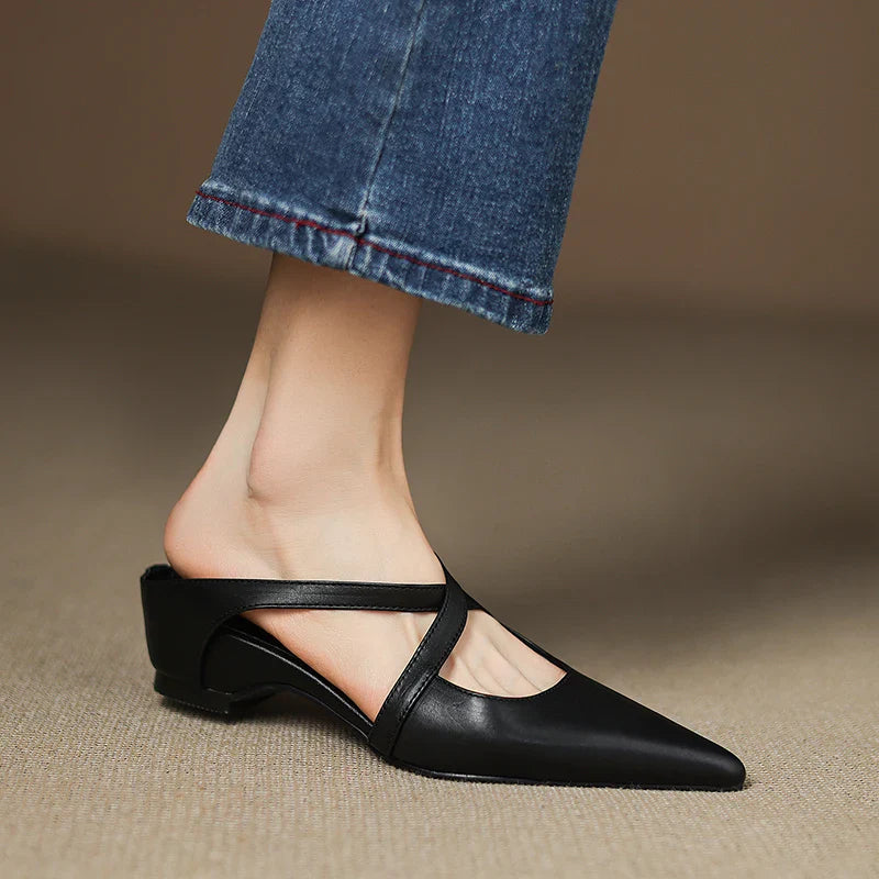 Lorena Genuine Leather Mules