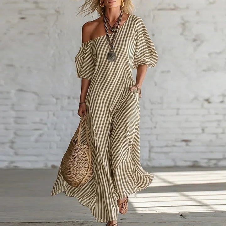 Iris One Shoulder Puff Sleeve Dress