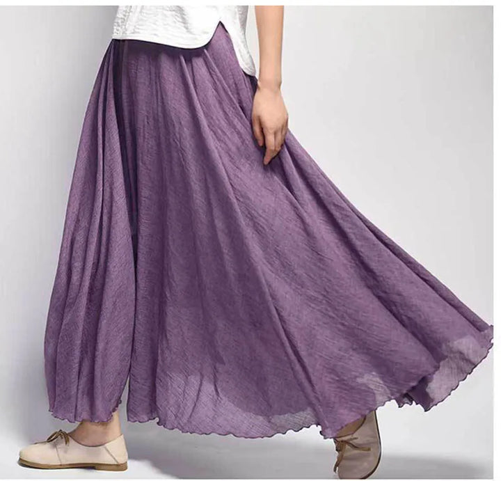 Lunara A-Line Flowy Linen Skirt