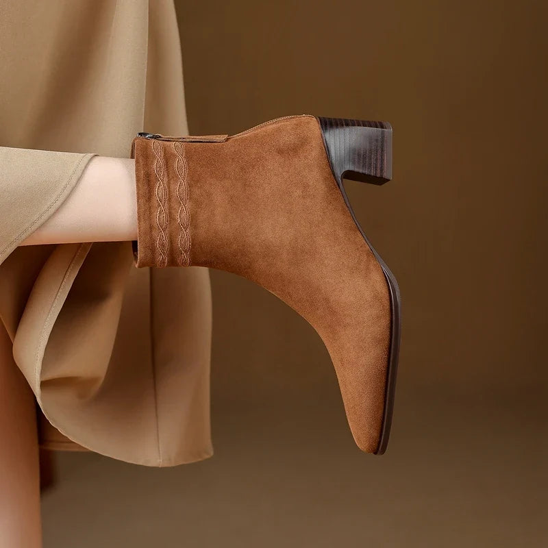 Teodora Square Toe Ankle Boots