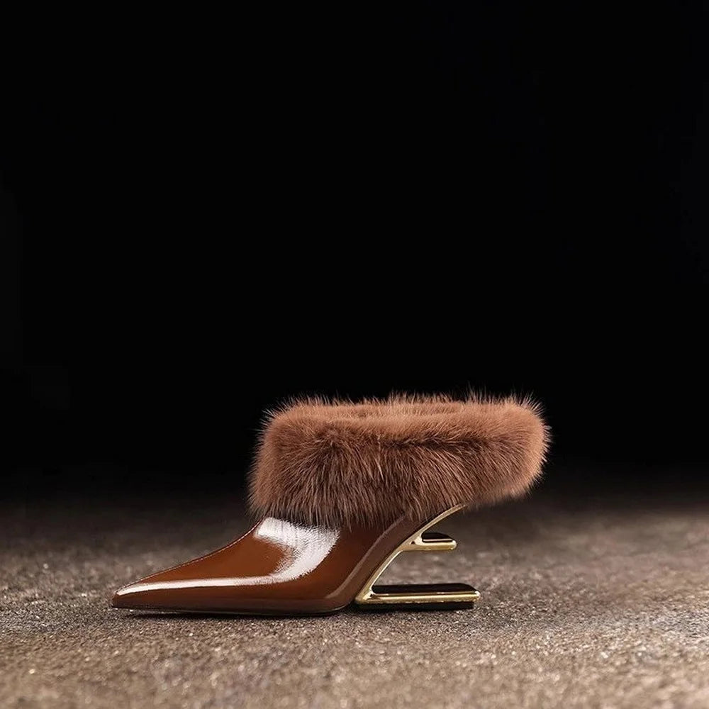 Alvina Whisper Furry Heels