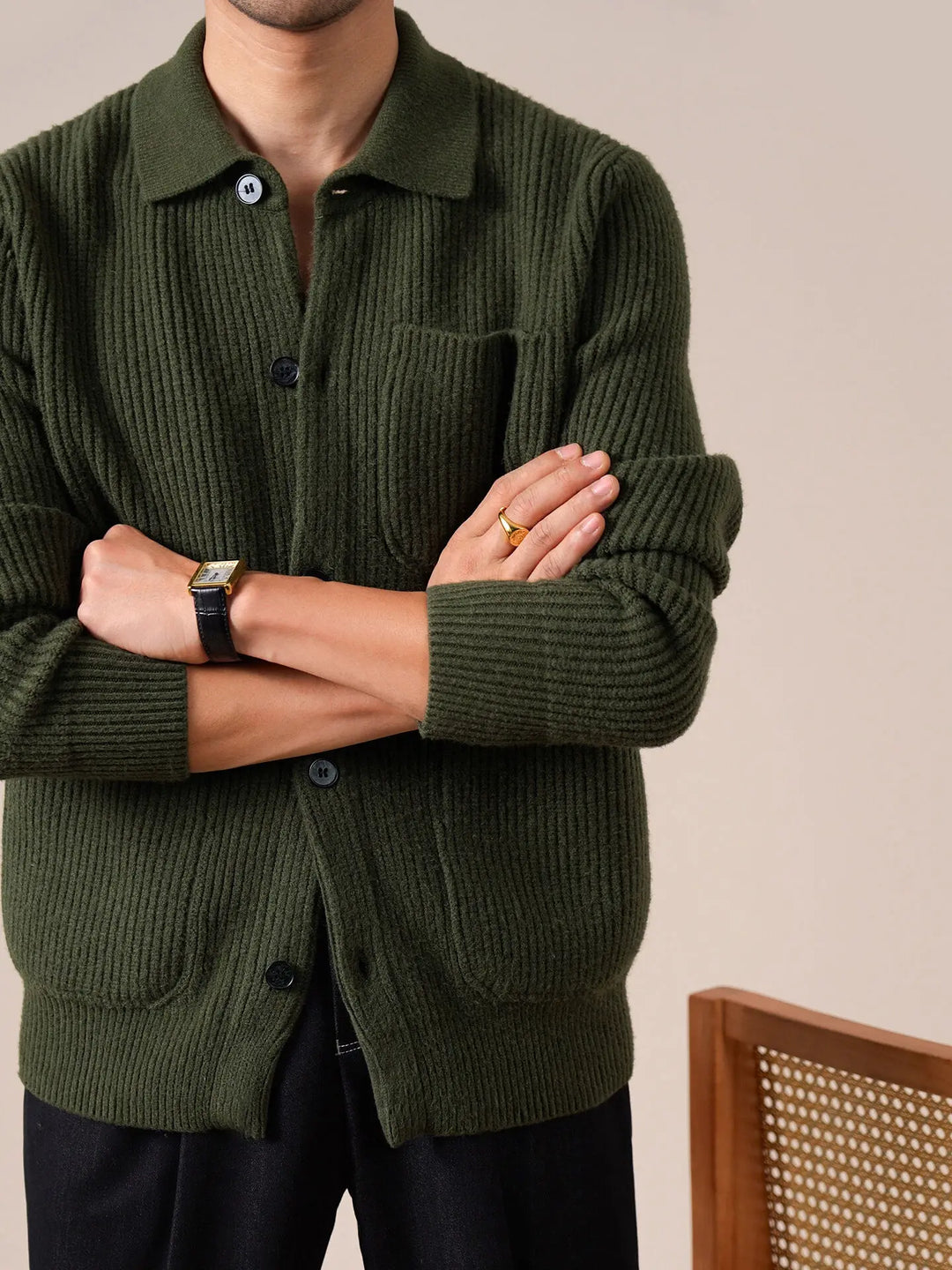 Garner Ribbed Knit Cardigan