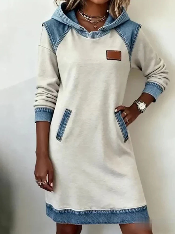 Josephine Patchwork Denim Maxi Dress