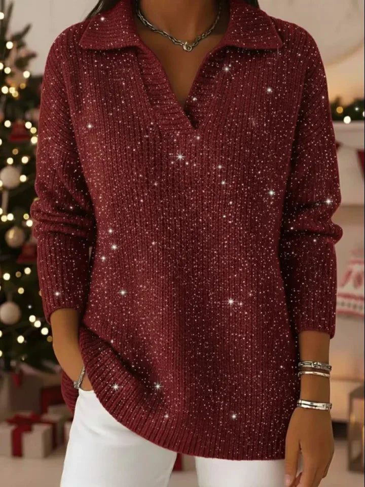 Marisette Sequined Pullover Sweater