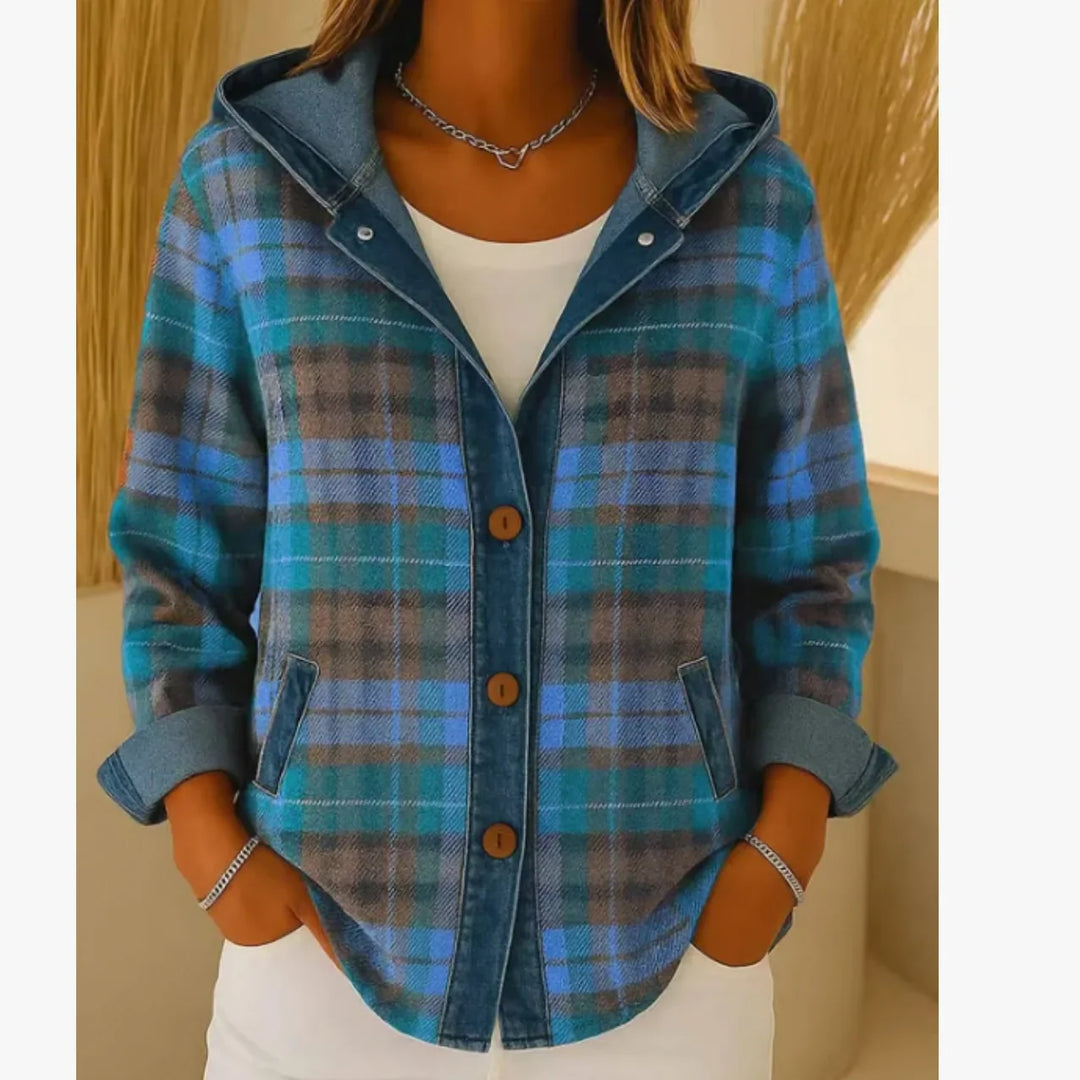 Karen Contrast Plaid Jacket
