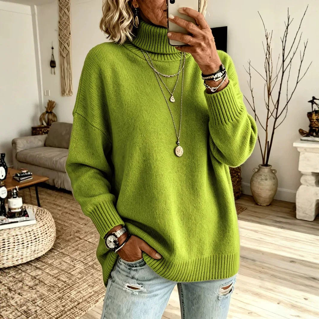 Celine Ribbed Turtleneck Sweater