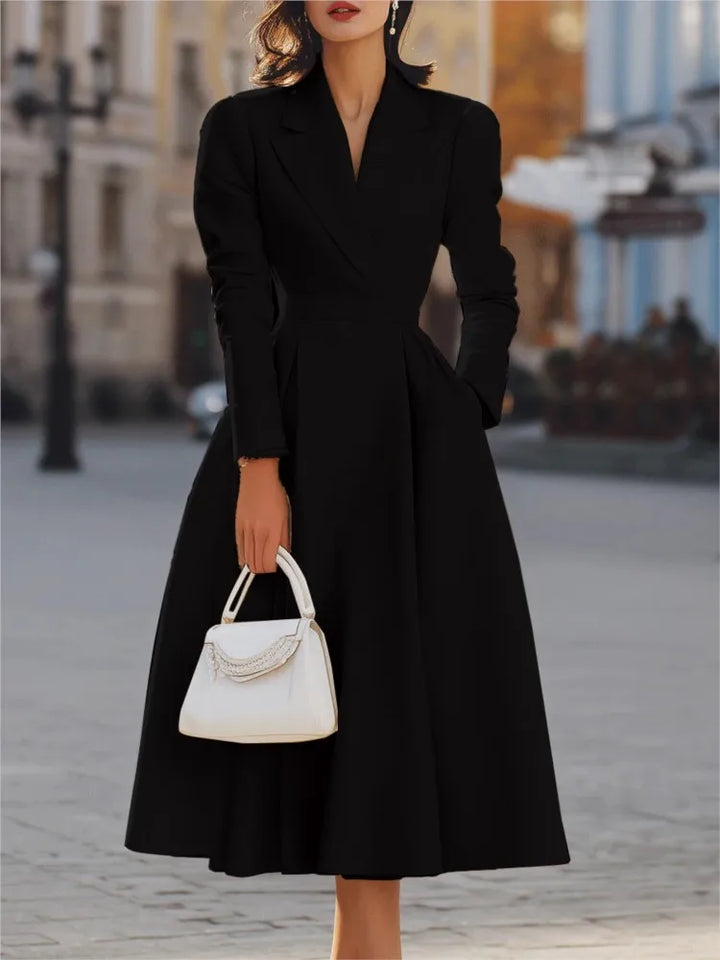 Rowena Notched Collar Maxi Dress