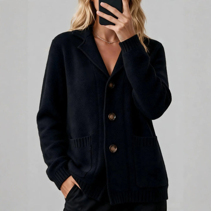 Faustine Notched Lapel Cardigan