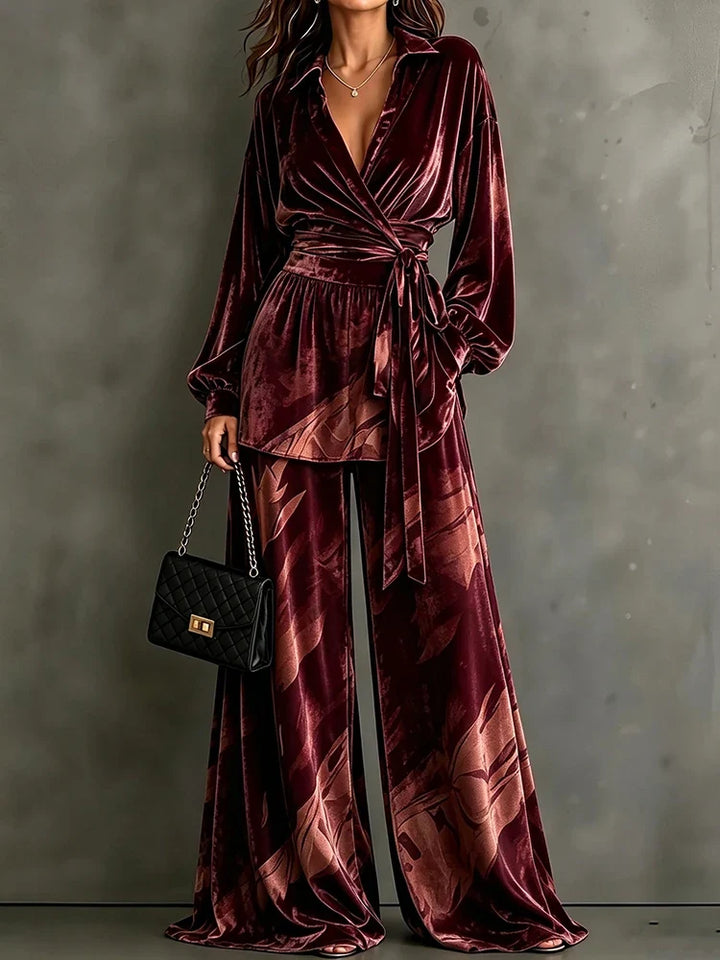 Marielena Velvet Wrap Front Set