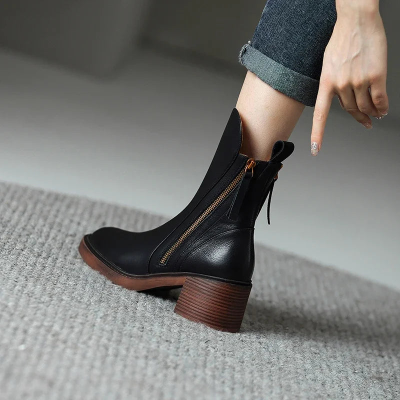 Anouk Leather Ankle Boots