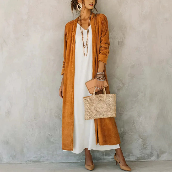Delphine Corduroy Long Cardigan