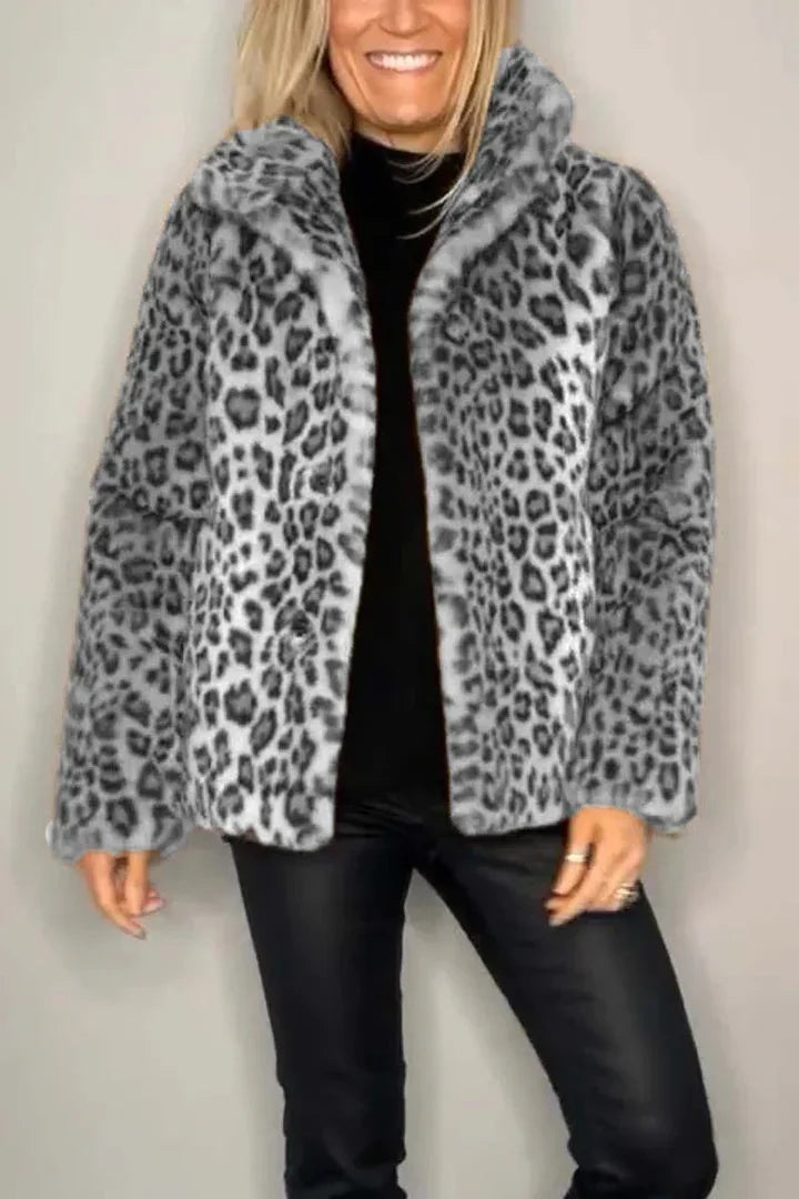 Bianca Turn Down Leopard Coat