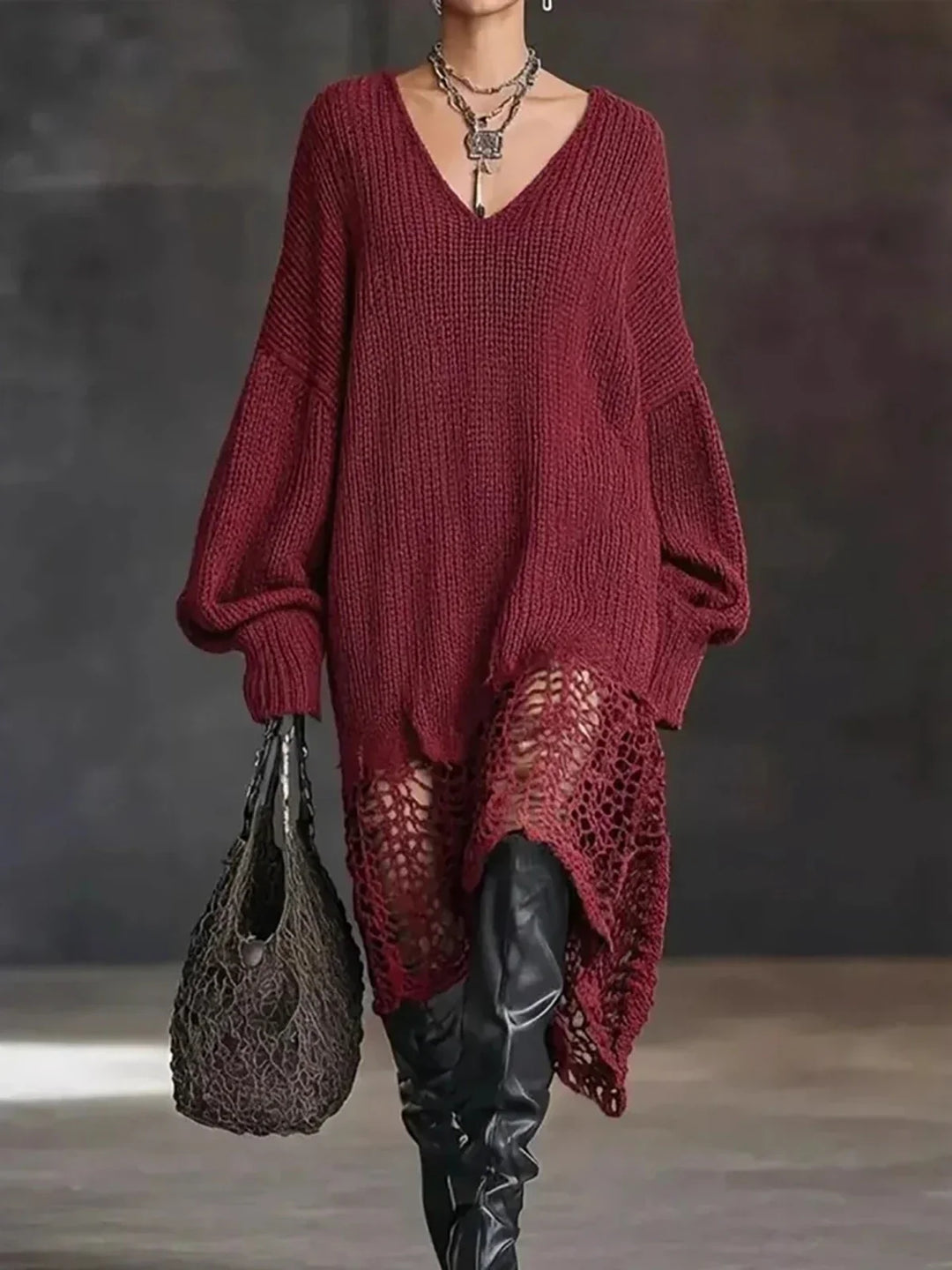 Vaughn Hollow Out Sweater Dress