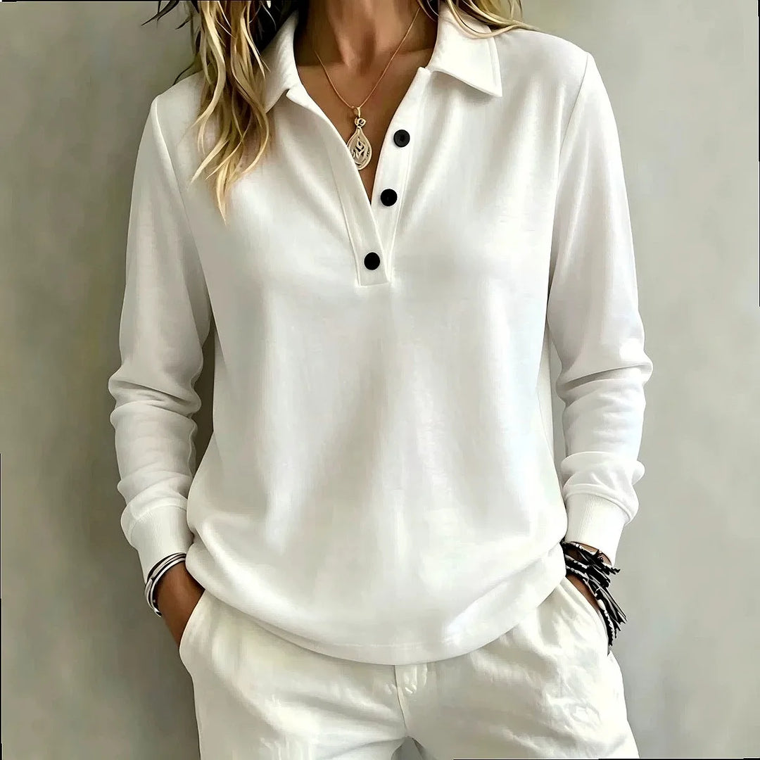 Marisienne Button Placket Polo Top