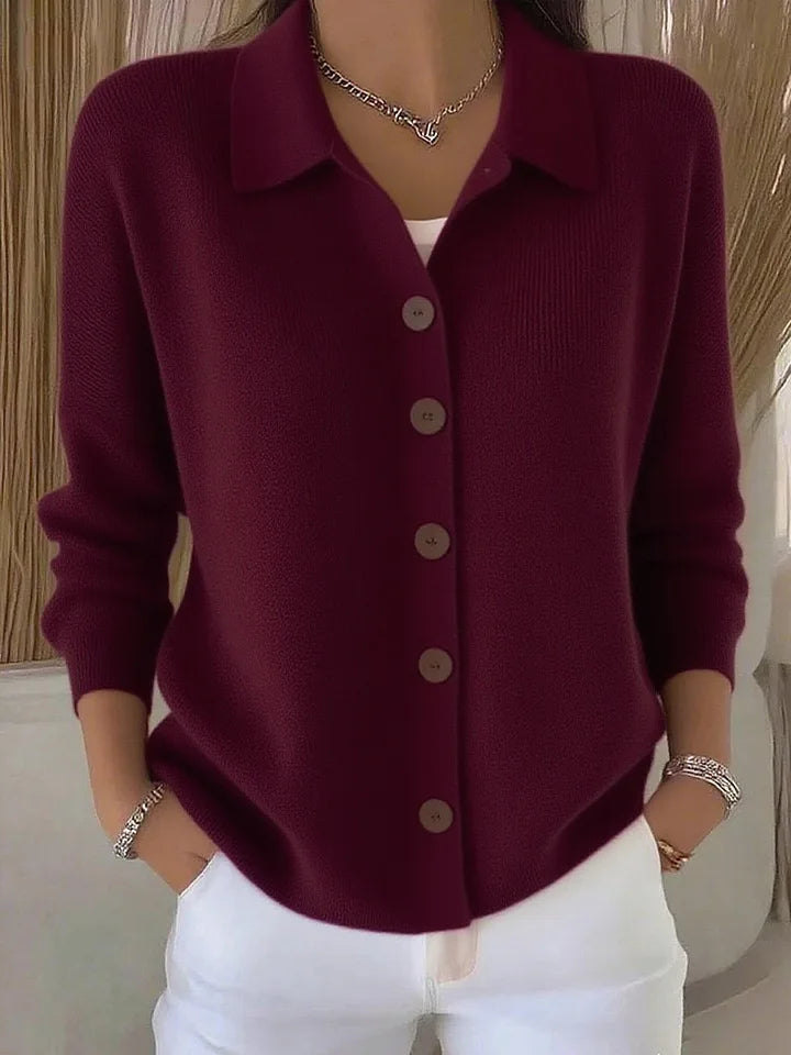 Marget Collared Knit Cardigan