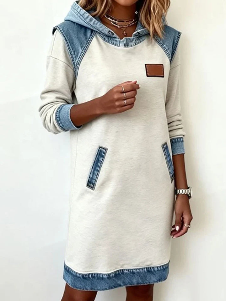 Josephine Patchwork Denim Maxi Dress
