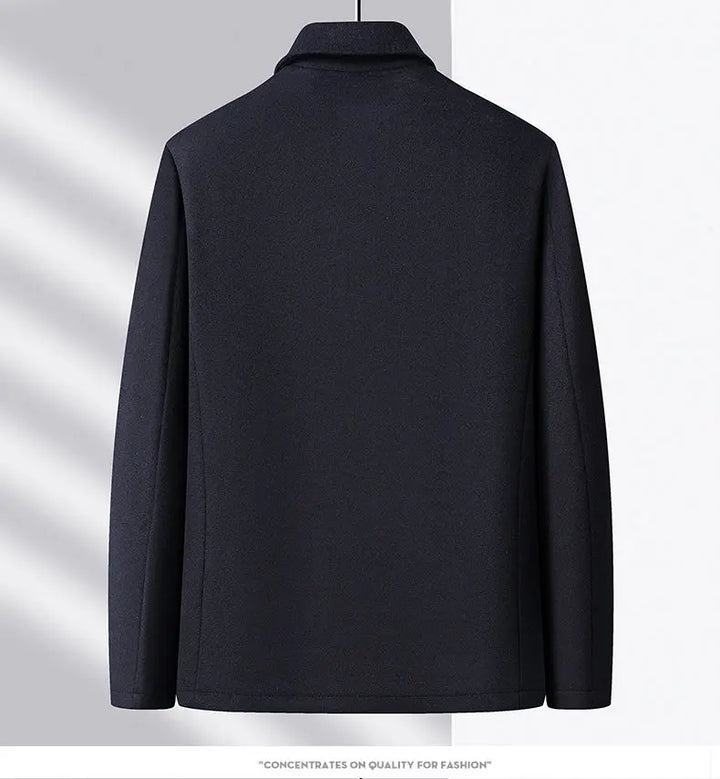 High-end men's fashionable, cool, versatile, trendy and casual woolen executive jacket, dad's suit lapel coat