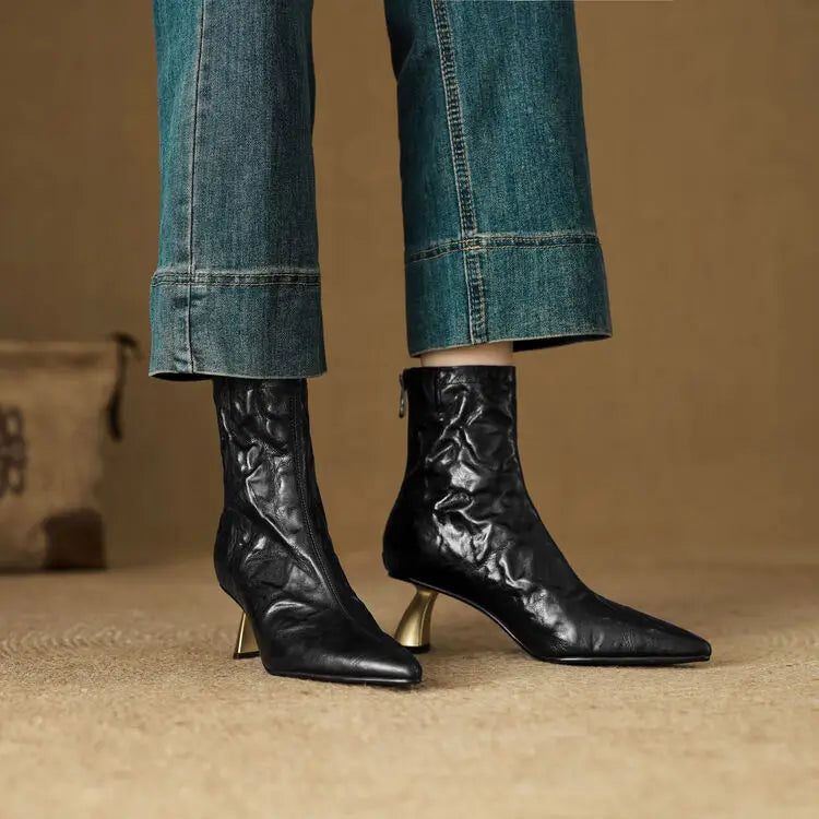 Andrea Genuine Leather Ankle Boots