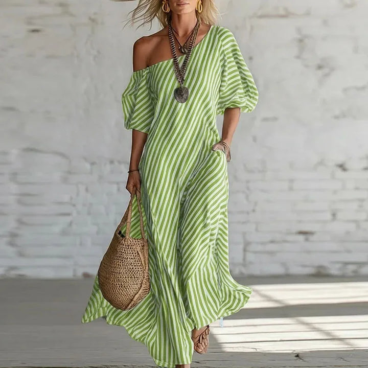 Iris One Shoulder Puff Sleeve Dress
