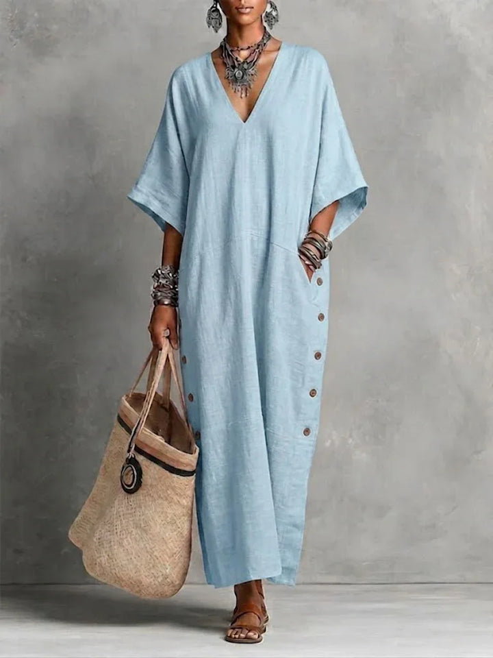 Delphine Relaxed V Neck Maxi Dress