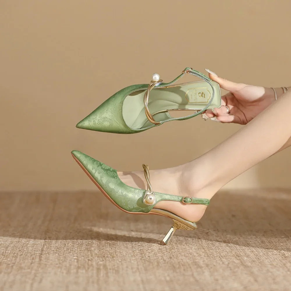 Penelope Satin Kitten Heels