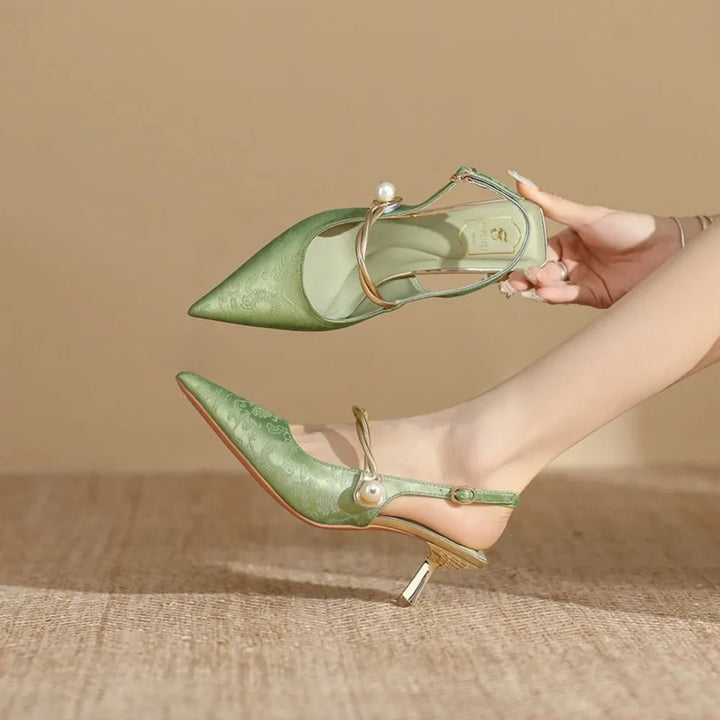 Penelope Satin Kitten Heels