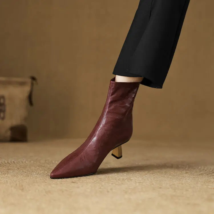 Andrea Genuine Leather Ankle Boots