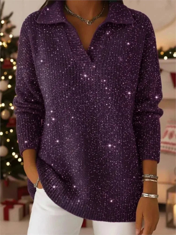 Marisette Sequined Pullover Sweater