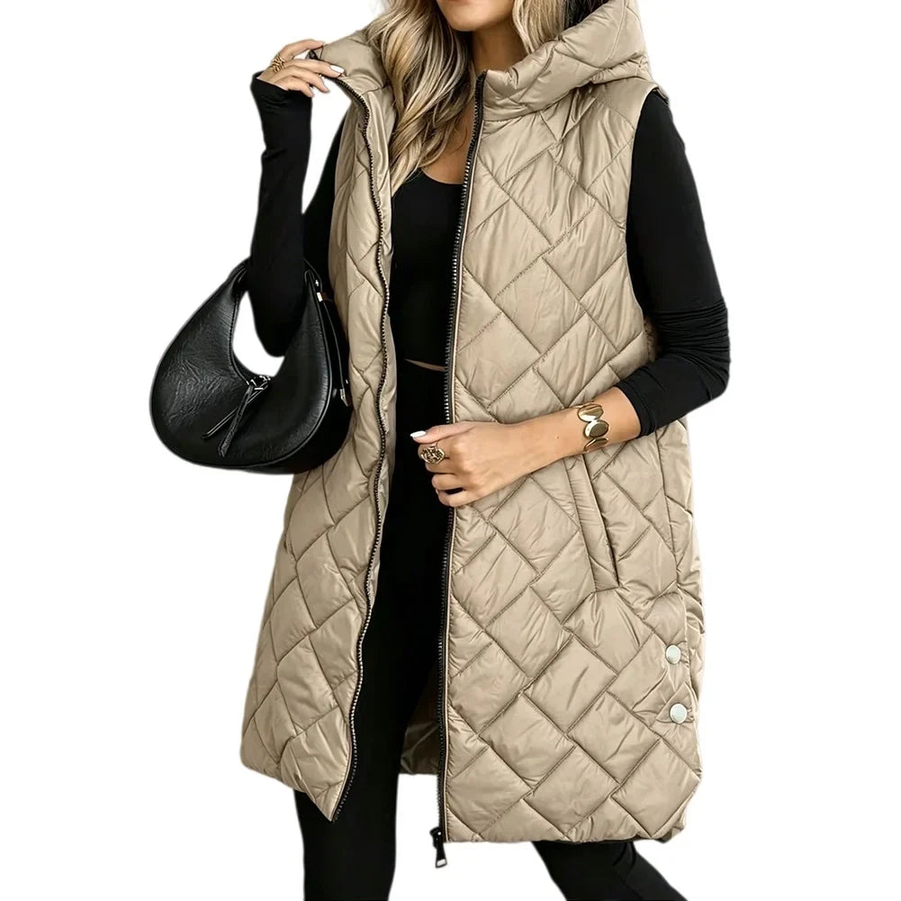 Mireille Quilted Puffer Long Vest