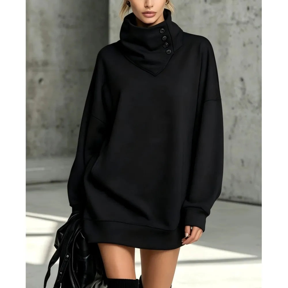 Fenella Button Sweatshirt Dress