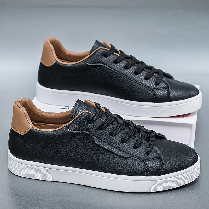 Garret Pebbled Leather Sneakers
