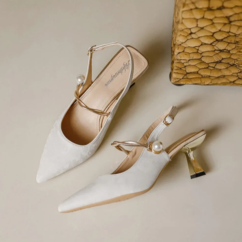 Penelope Satin Kitten Heels