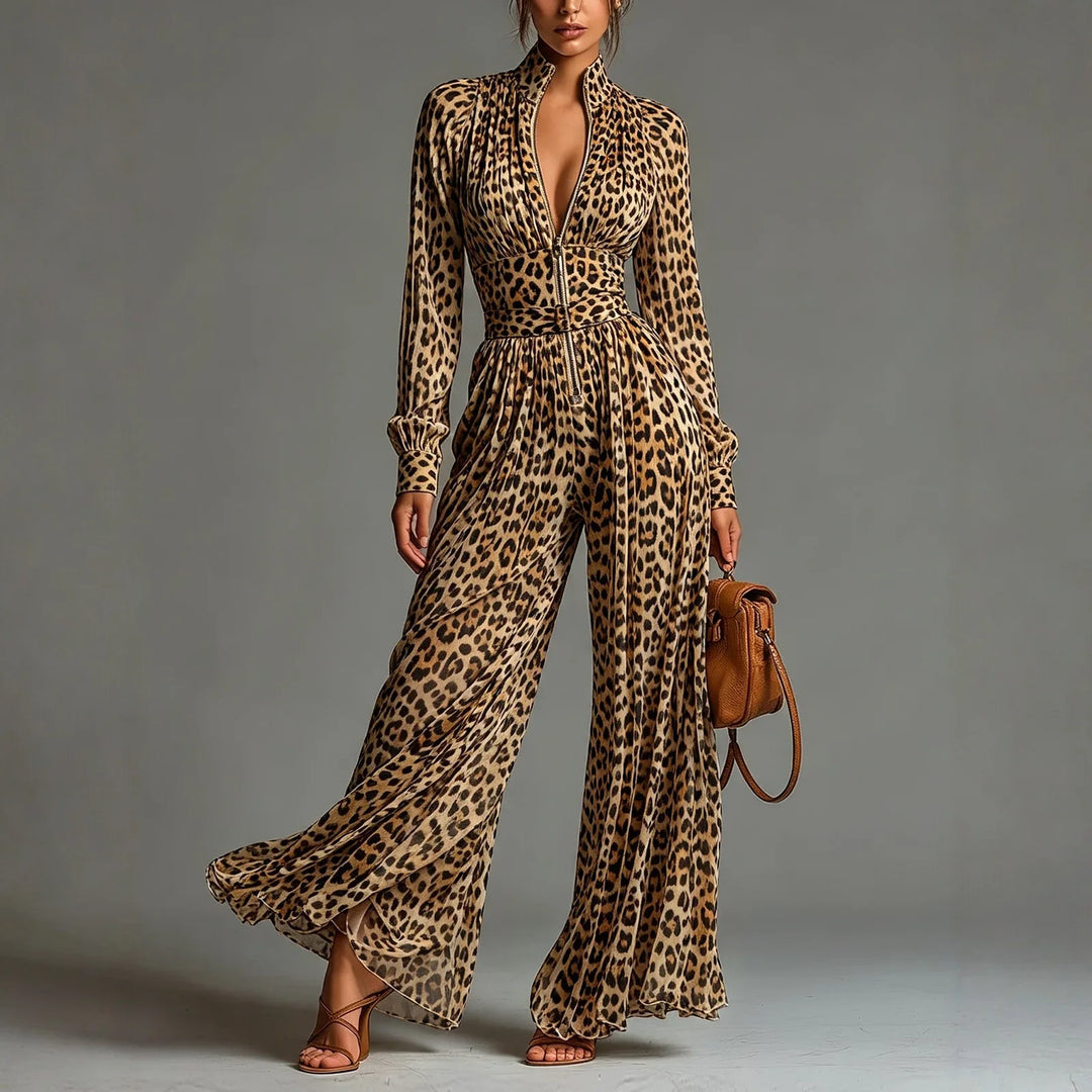 Thistle Leopard Wide Leg Jumpsuit