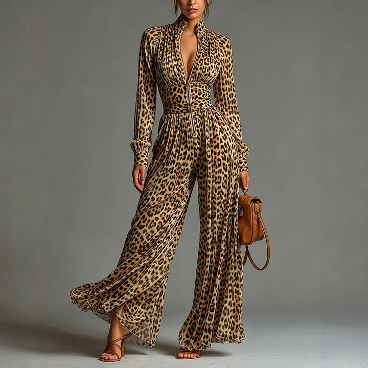 Thistle Leopard Wide Leg Jumpsuit