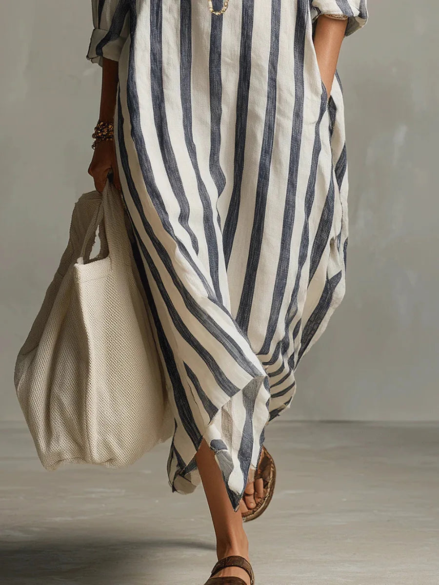 Faye Linen Long Shirt Dress
