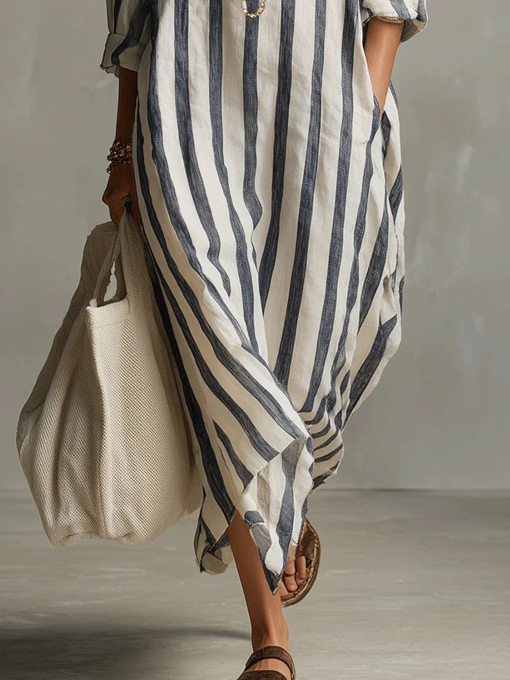Faye Linen Long Shirt Dress