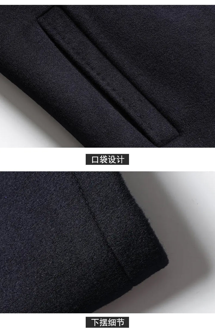 High-end men's fashionable, cool, versatile, trendy and casual woolen executive jacket, dad's suit lapel coat