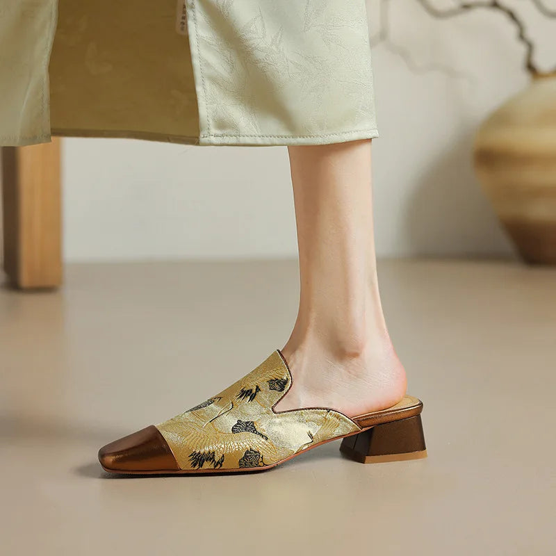 Ortega Floral Embossed Mules