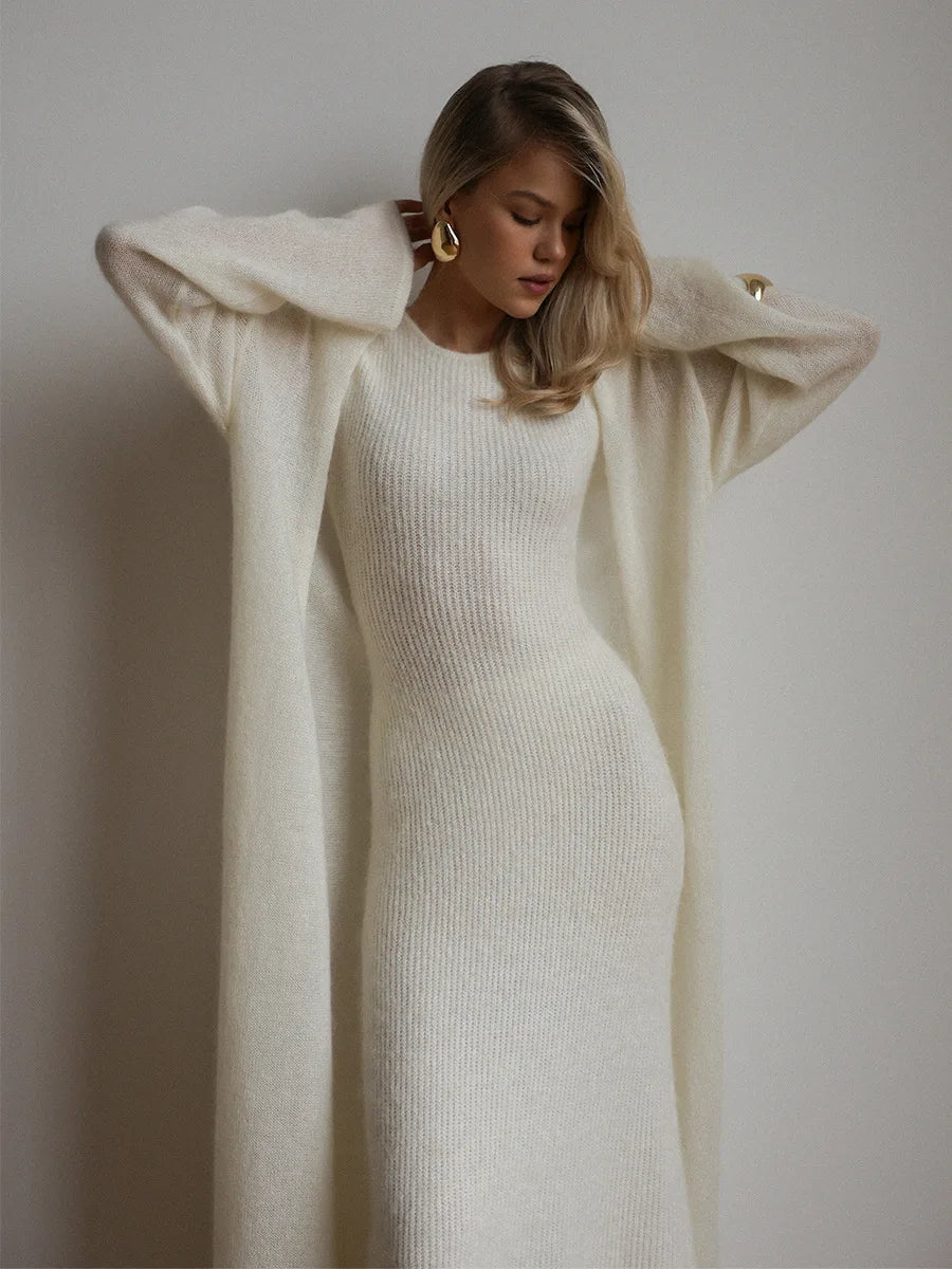 Solaris Ribbed Knit Sweater Dress Set