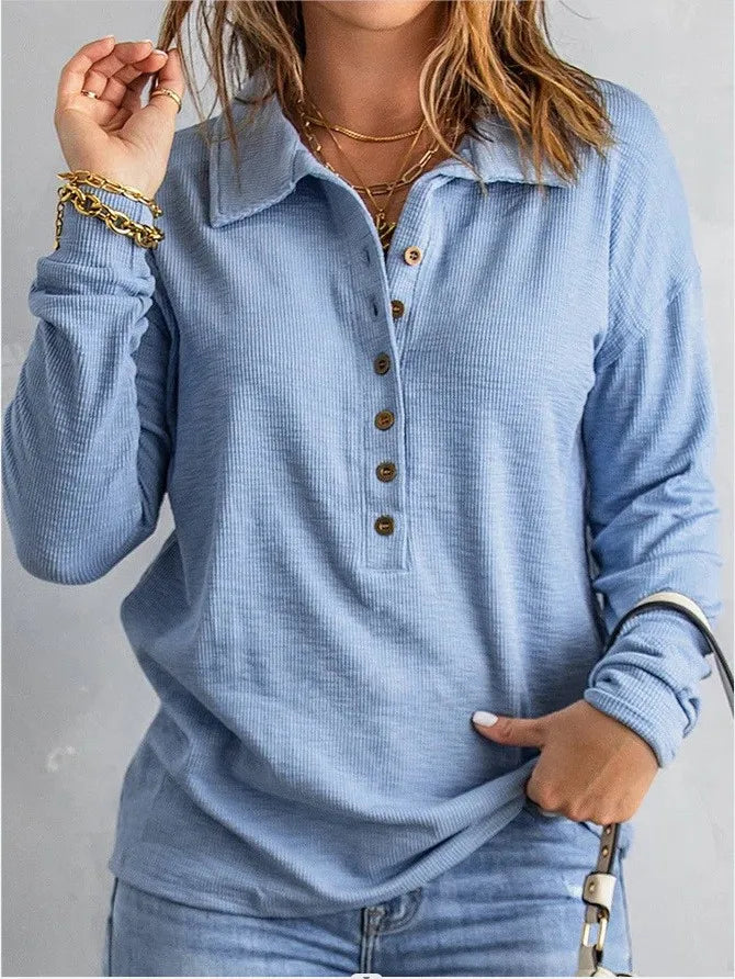 Amandine Button Front Henley