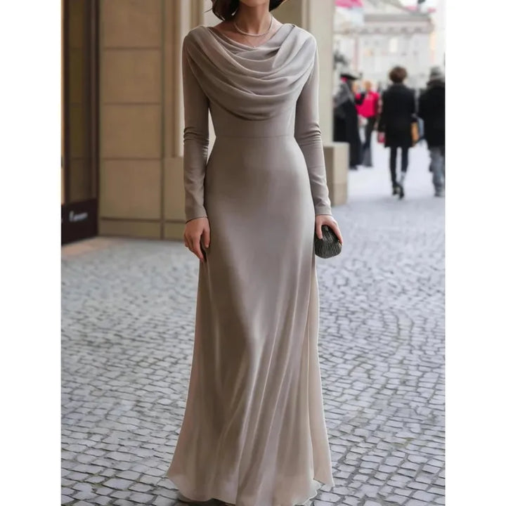 Talia Draped Neckline Maxi Dress