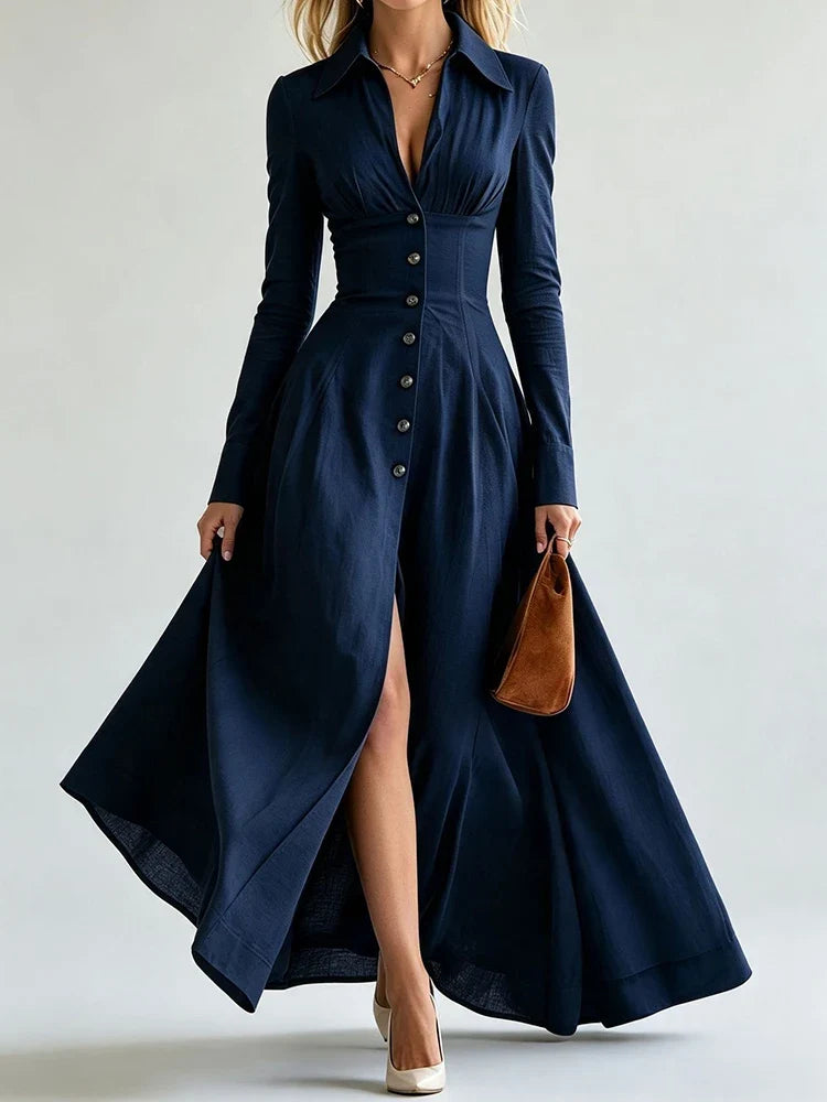 Clemence Button Front Maxi Dress
