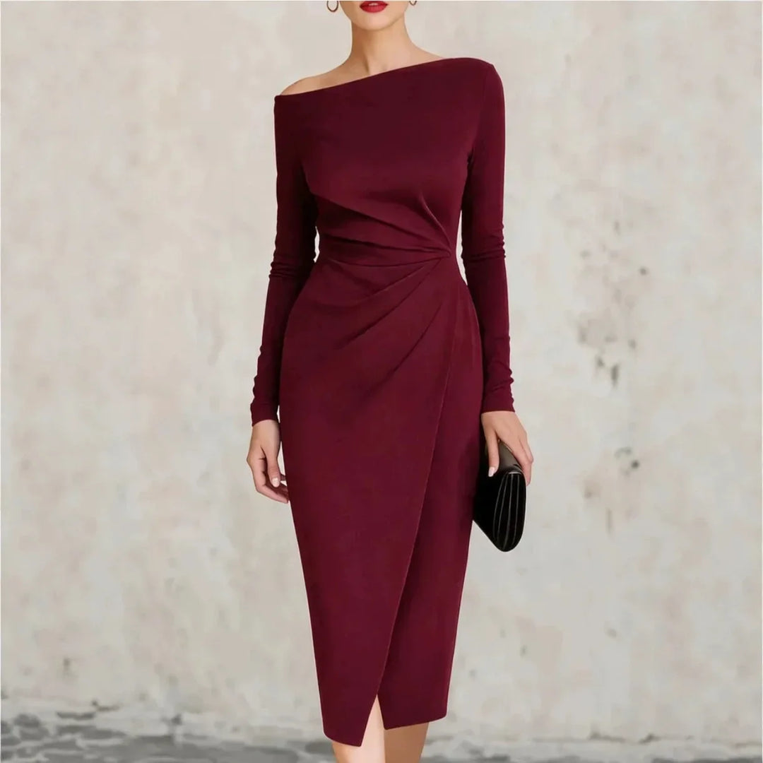 Adrienne Twisted Waist Midi Dress