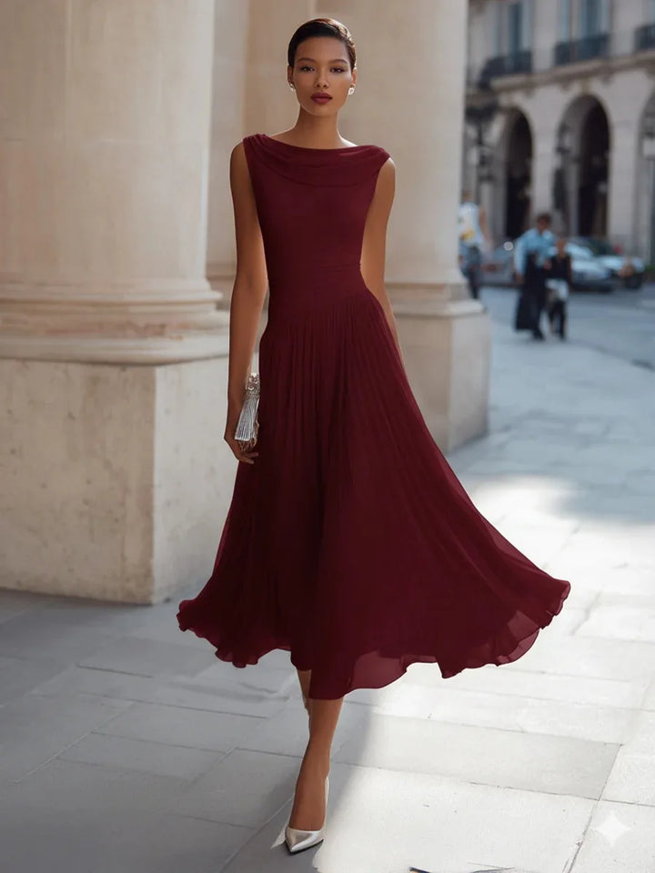 Vivienne Flowing Pleated Midi Dress
