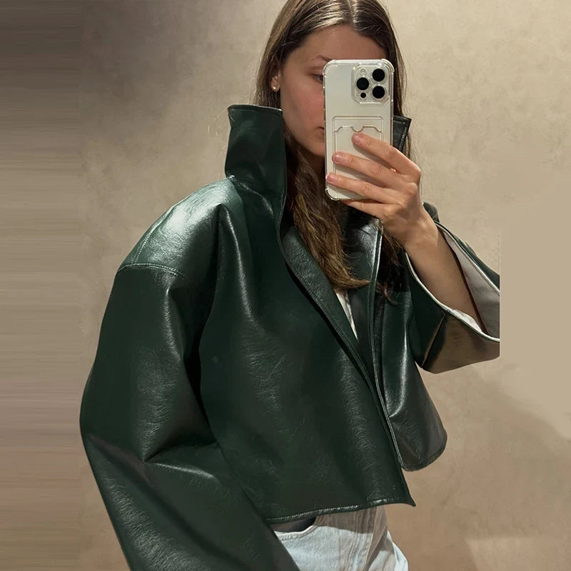 Calloway Cropped Leather Jacket