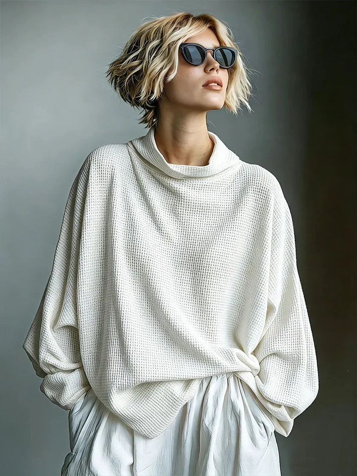 Elena Waffle Knit Funnel Top
