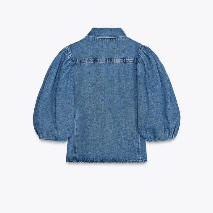 Denim Puff Shirt